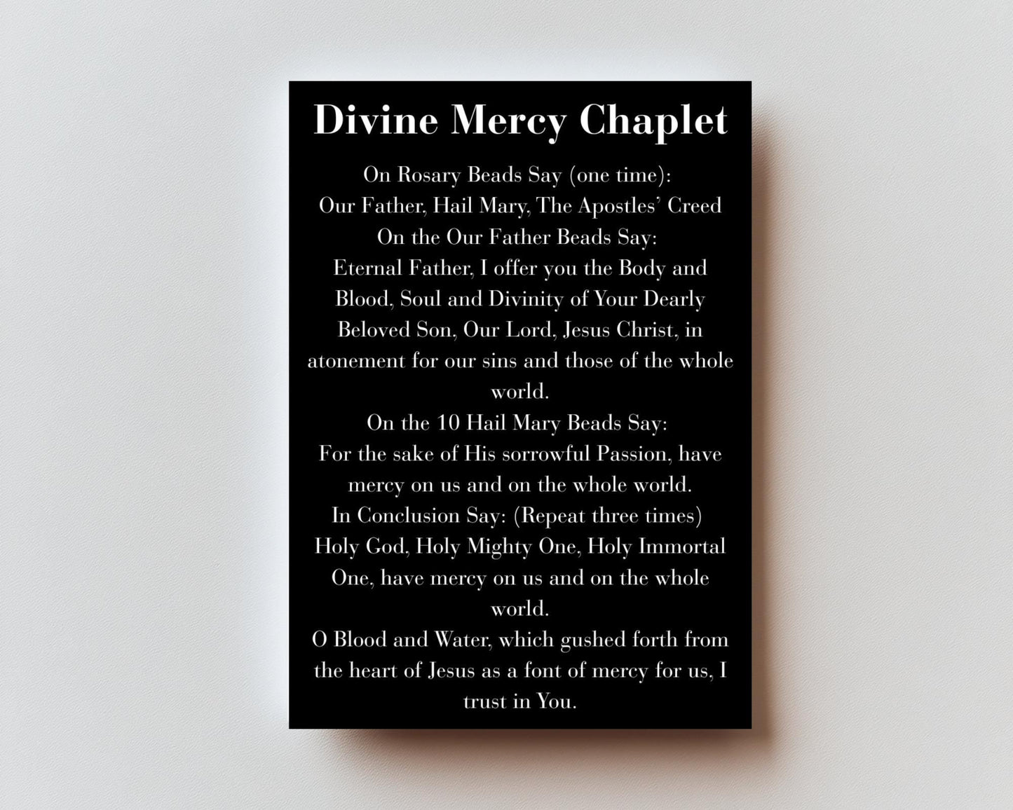 Divine Mercy Premium Metal Prayer Card