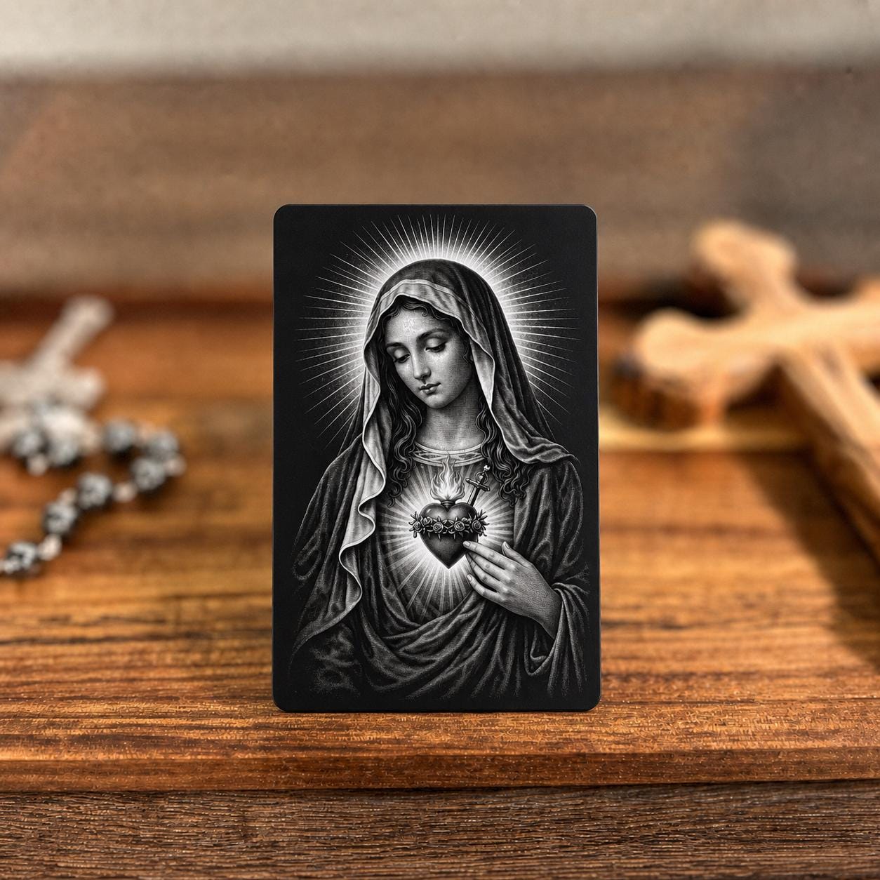 Consecration to the Blessed Virgin Mary Premium Metal Prayer Card