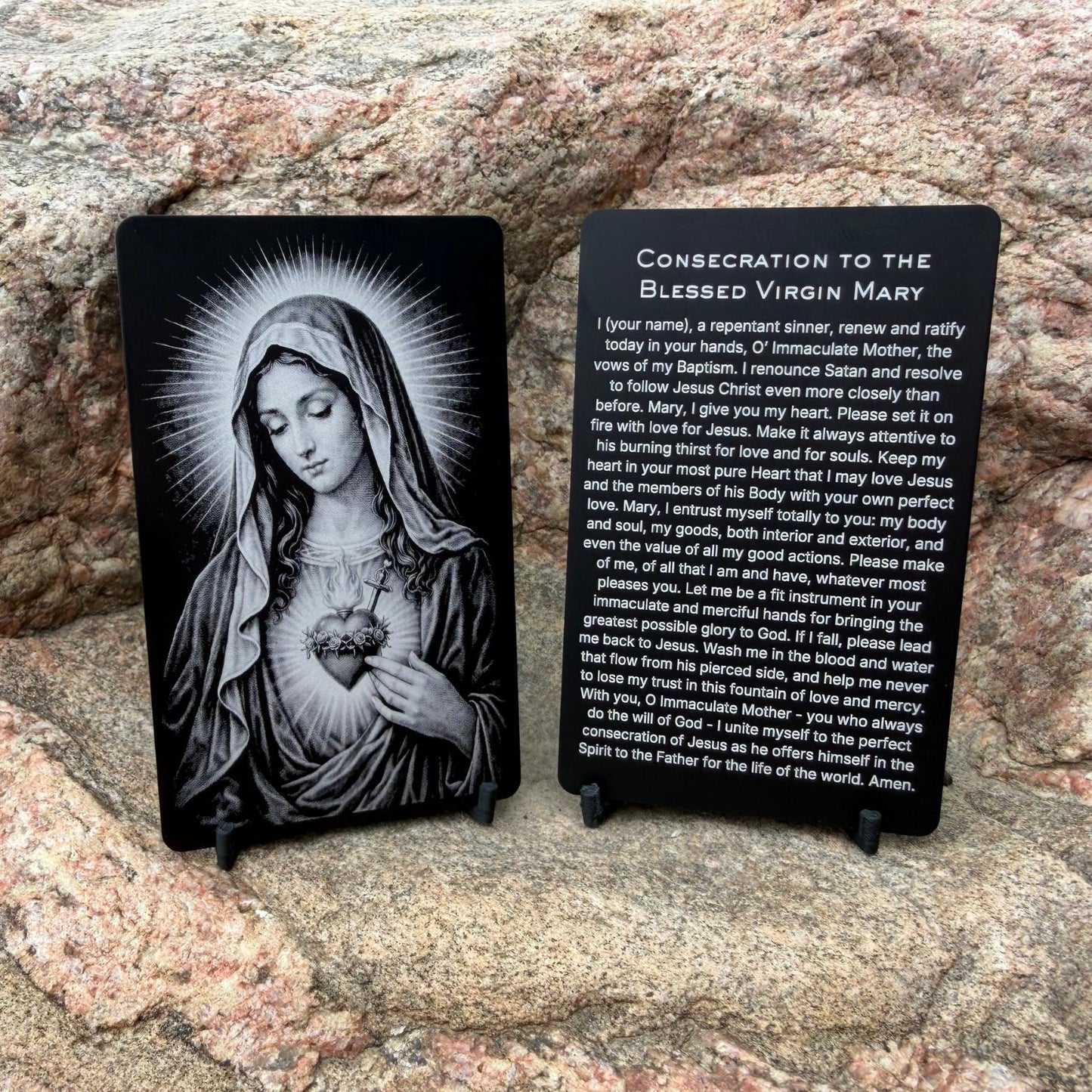 Consecration to the Blessed Virgin Mary Premium Metal Prayer Card