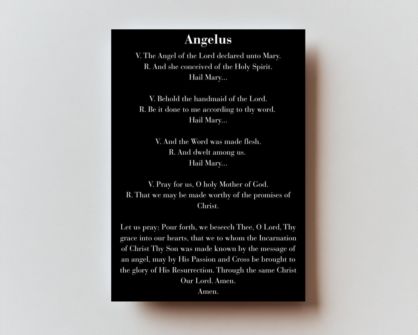 Angelus Premium Metal Prayer Card
