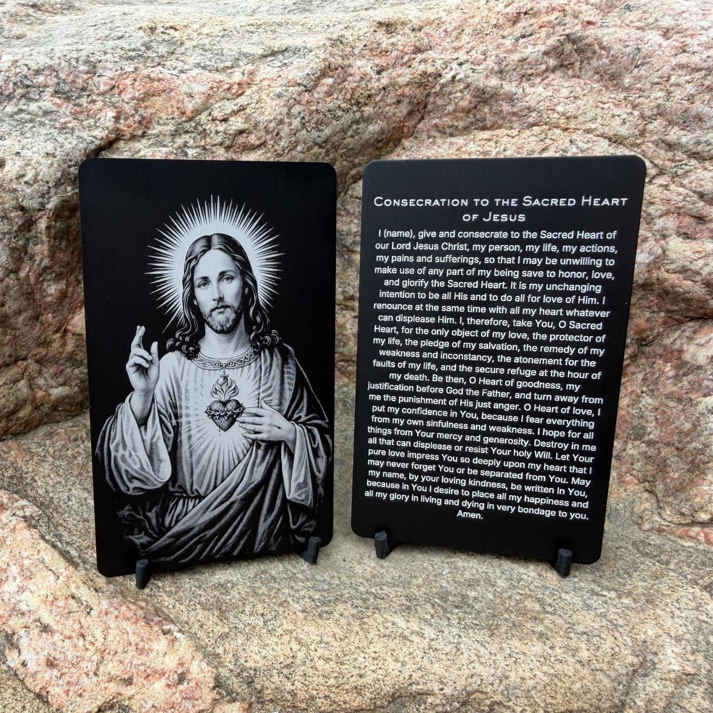 Consecration to the Sacred Heart of Jesus Premium Metal Prayer Card