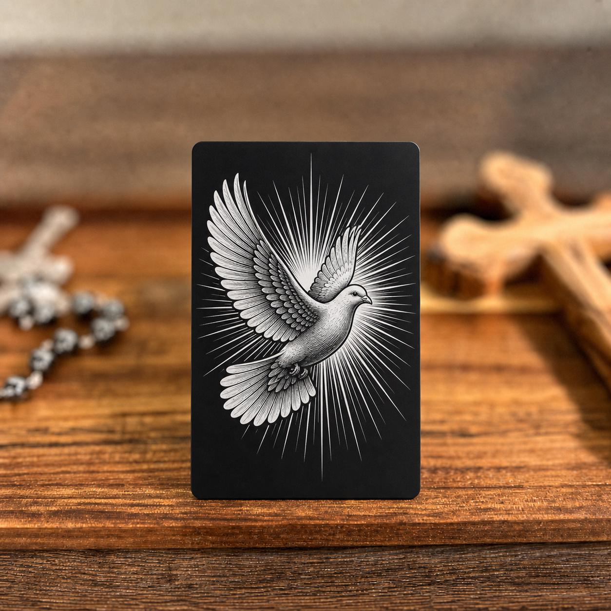 Holy Spirit Prayer of Saint Augustine Premium Metal Prayer Card