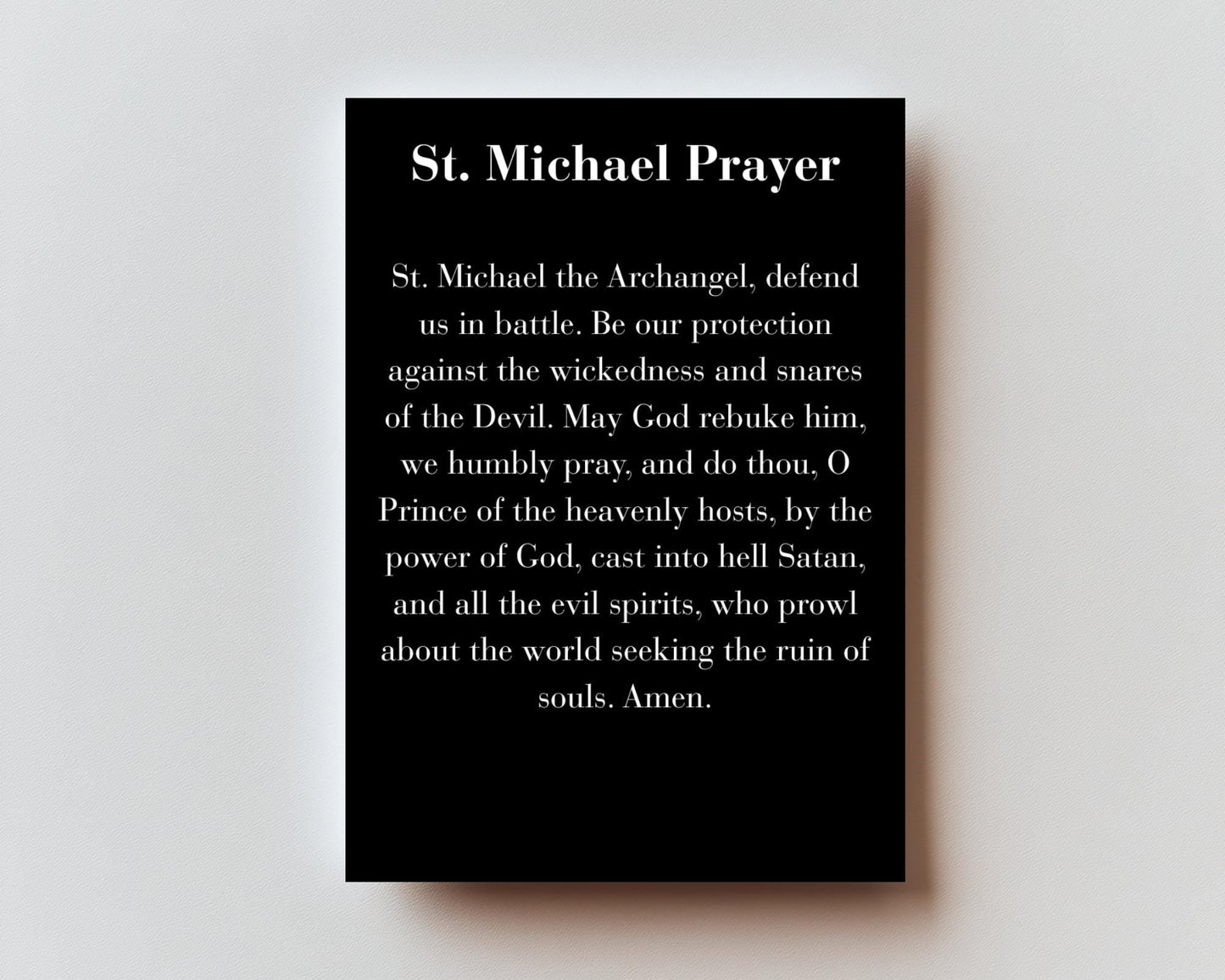 Classic St Michael Premium Metal Prayer Card