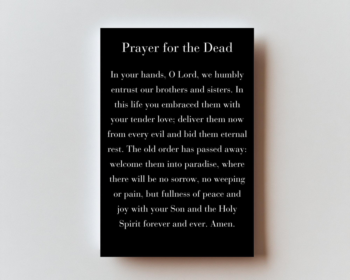 Prayer in Preparation for Death Premium Metal Prayer Card