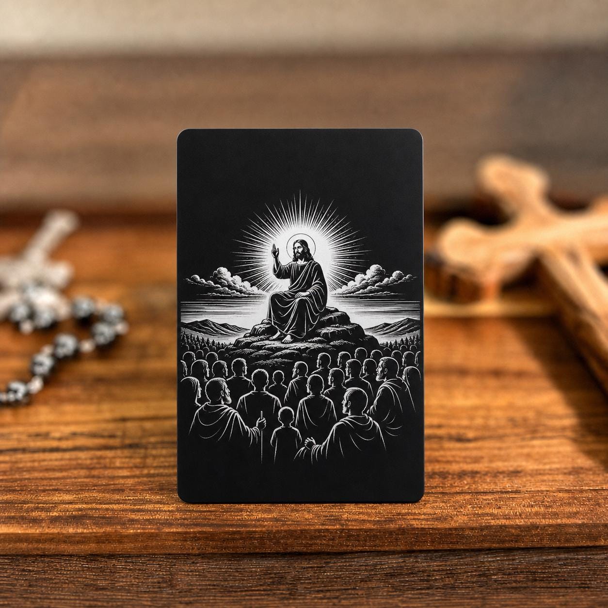 The Beatitudes Premium Metal Prayer Card