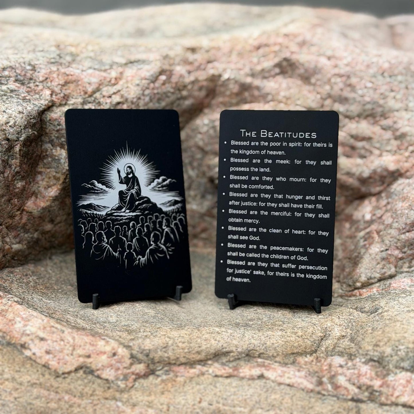 The Beatitudes Premium Metal Prayer Card