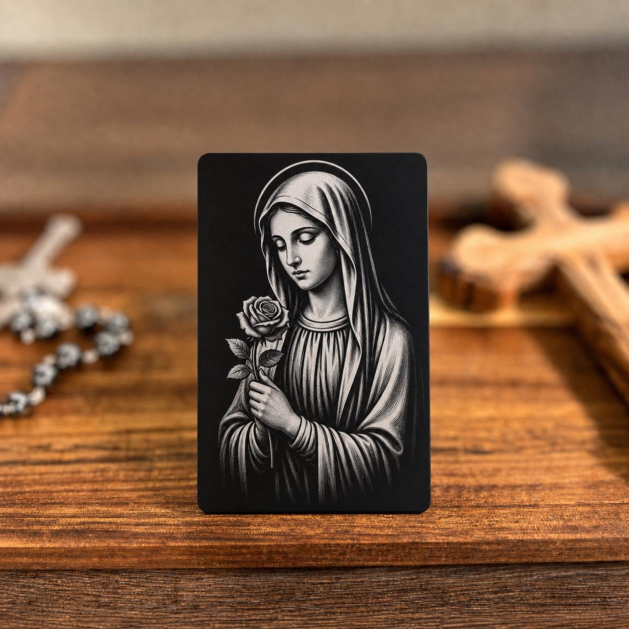Memorare Premium Metal Prayer Card