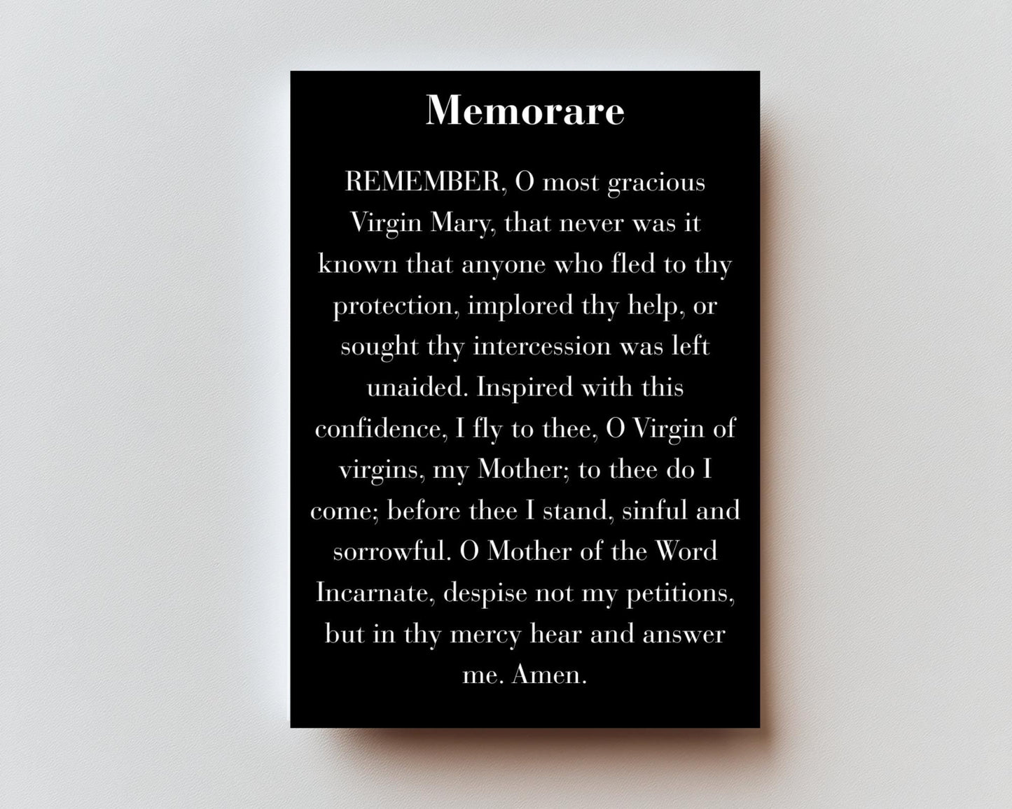 Memorare Premium Metal Prayer Card