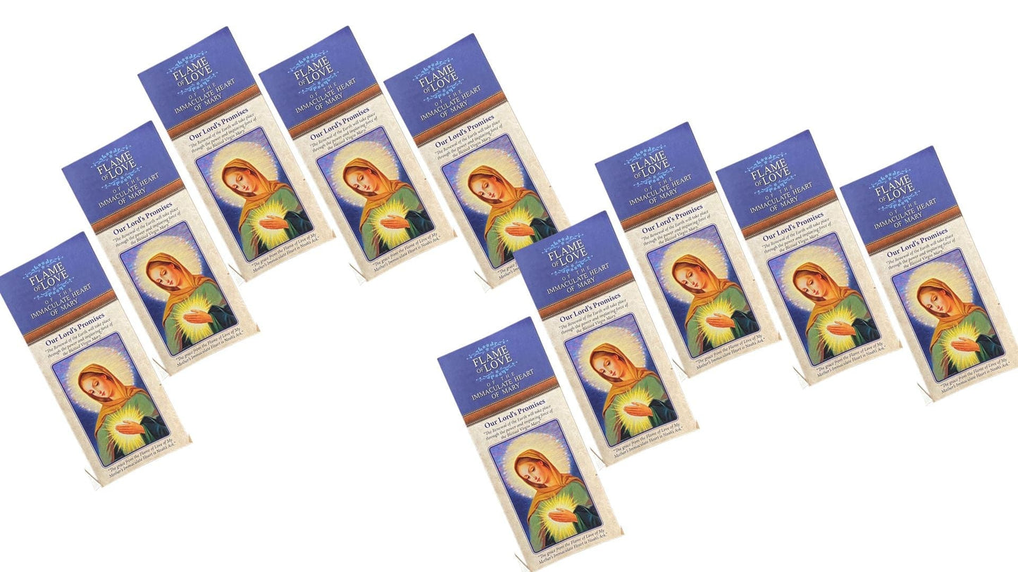 Set of 20 Flame of Love Prayer Trifolds by Bob and Penny Lord featuring inspiring prayer promises and spiritual messages.