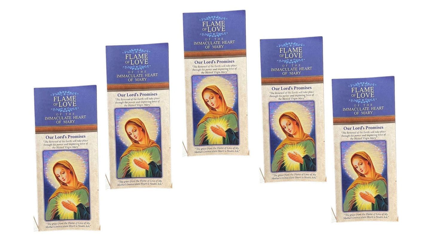 Ten Flame of Love Prayer Trifold cards by Bob and Penny Lord featuring promises and devotional imagery.