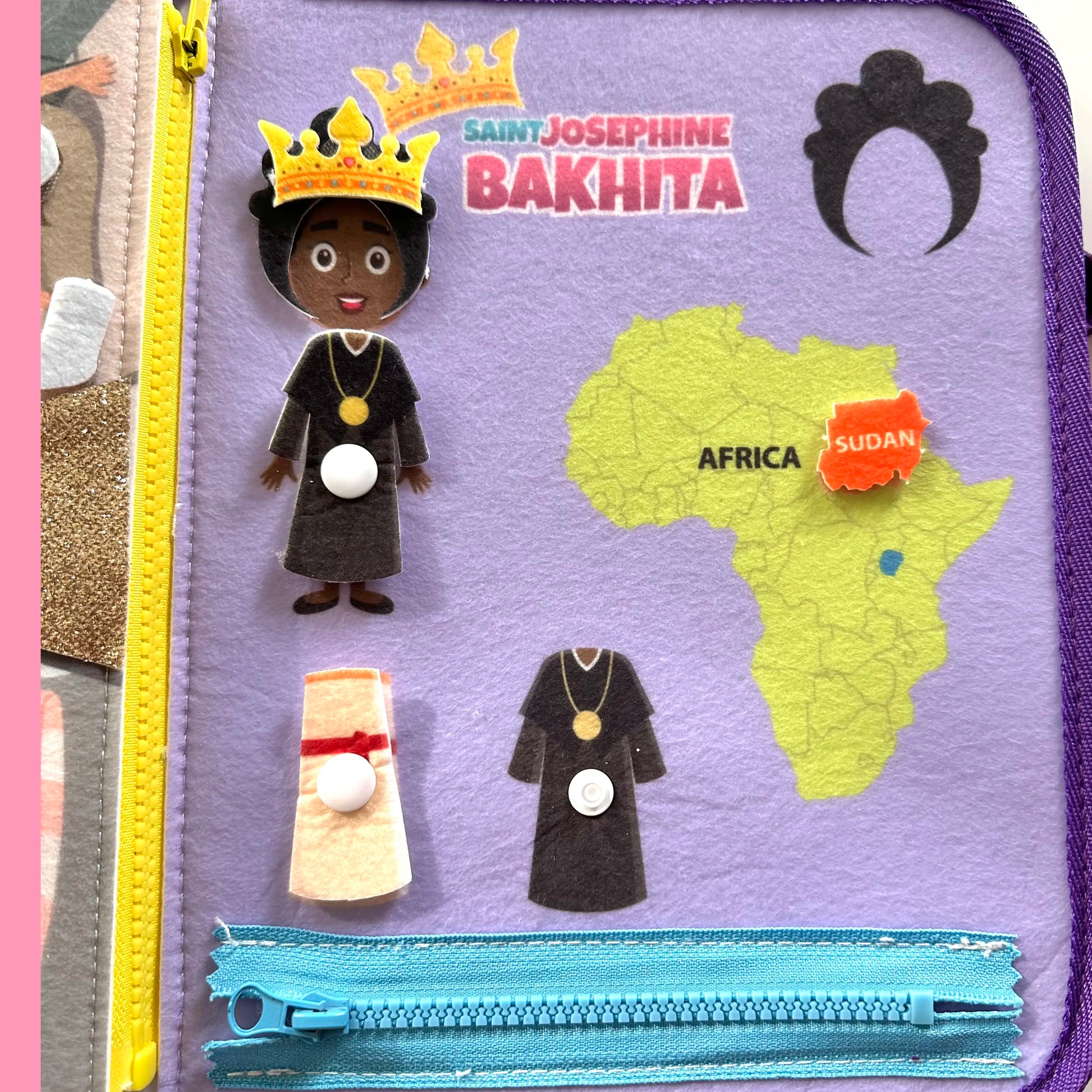 God's Princesses Vol. 1 Felt Busy Book - St. Joan of Arc and St. Josephine Bakhita - Journeys of Faith