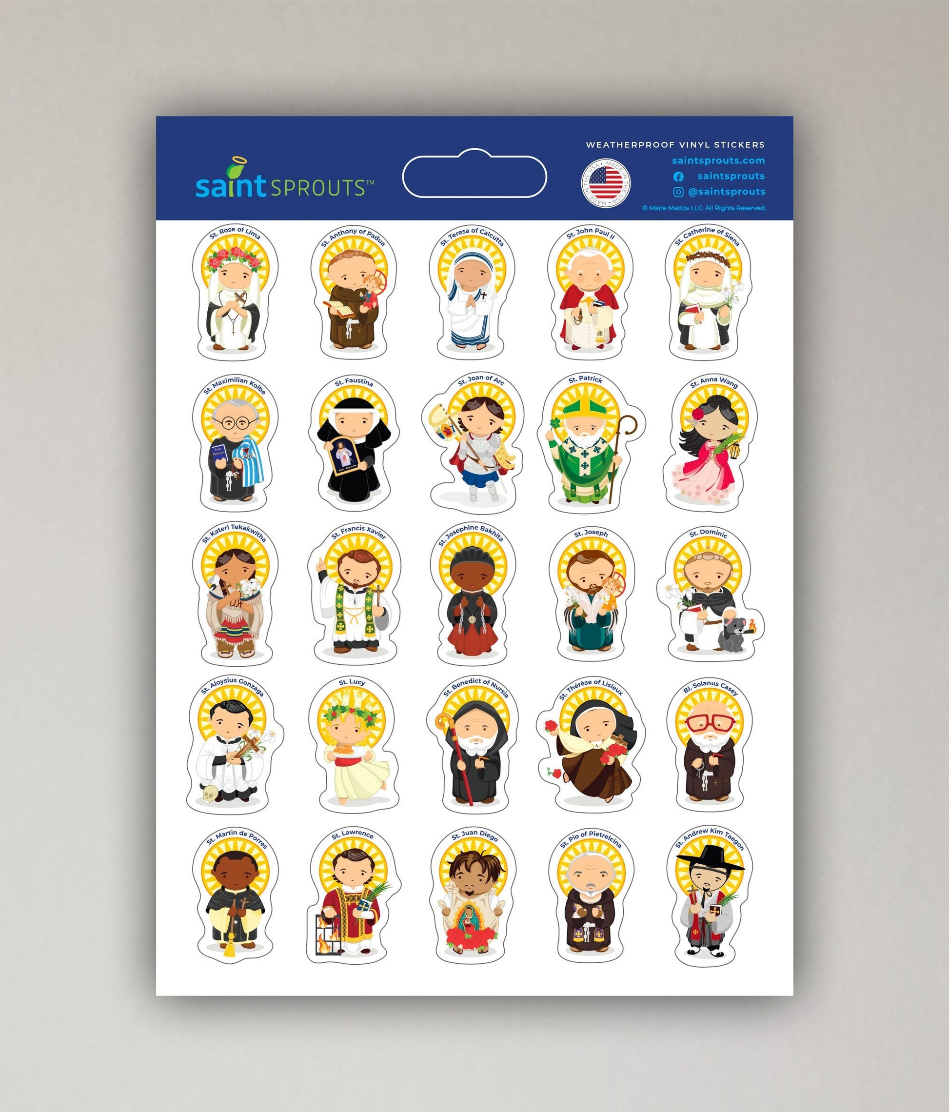 All Saints Sticker Sheet / Bullet Journal Saint Sticker Sheet: Version 1 - Journeys of Faith