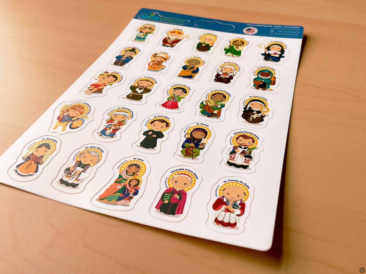 BUNDLE: Saint Sticker Sheets - VERSION 1 & VERSION 2 - Journeys of Faith