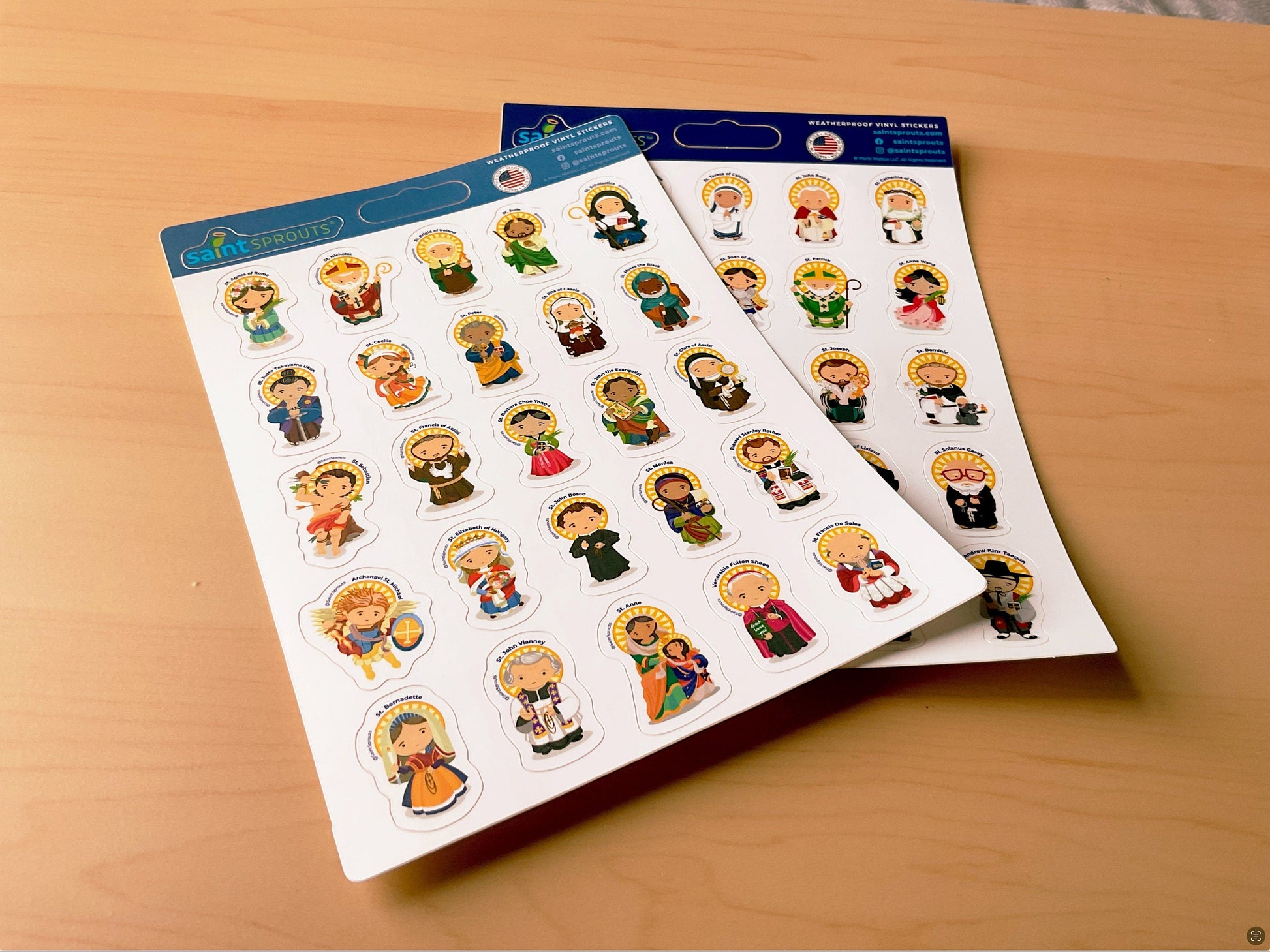 BUNDLE: Saint Sticker Sheets - VERSION 1 & VERSION 2 - Journeys of Faith