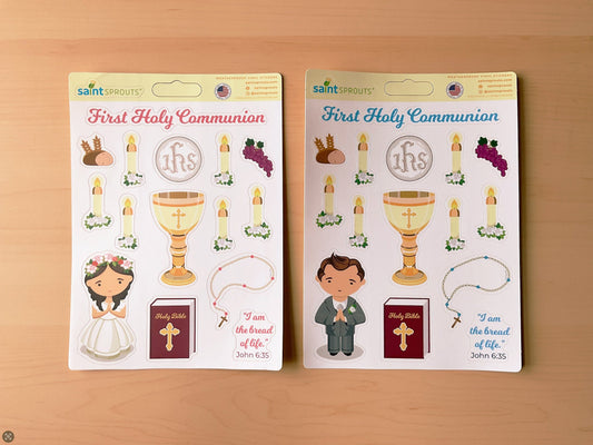 BUNDLE: Boy's and Girl's First Holy Communion Sticker Sheet - Journeys of Faith