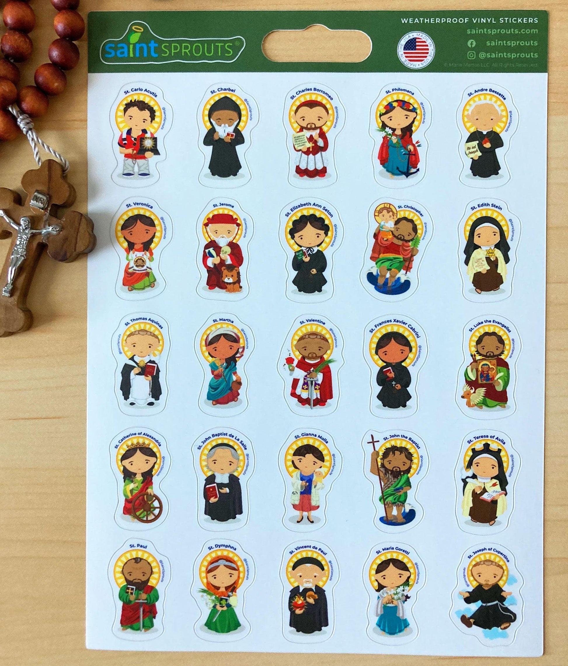 All Saints Sticker Sheet / Bullet Journal Saint Sticker Sheet: Version 3 - Journeys of Faith