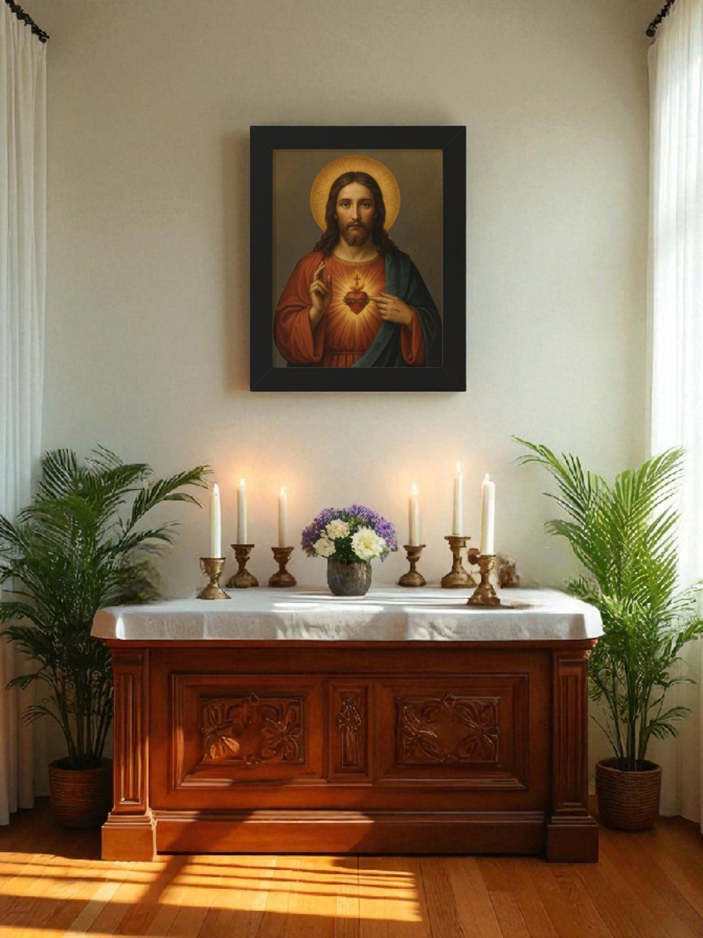 Sacred Heart of Jesus Framed Wall Art - Journeys of Faith