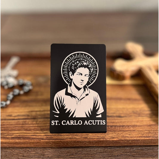 Carlo Acutis Metal Prayer Card