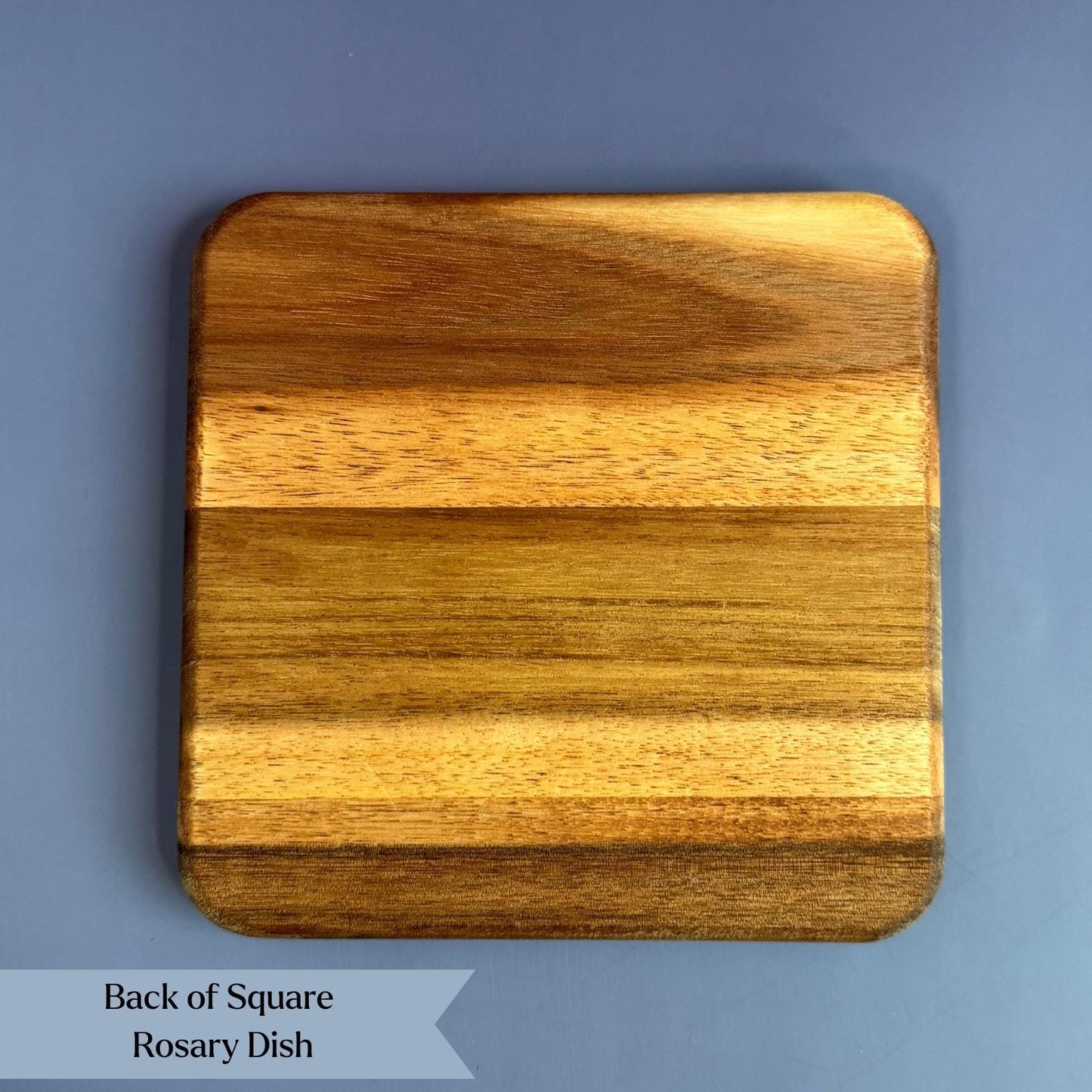 Wooden Rosary Dish Marian Symbol