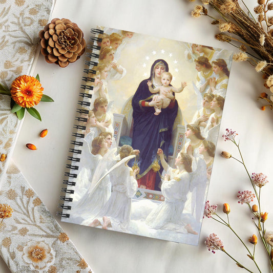 Religious Spiral Notebook Virgin Mary Journal Catholic Stationary Gift under 20 OCIA Devotional Journal Present Idea Mom Holy Hour Journal - Journeys of Faith
