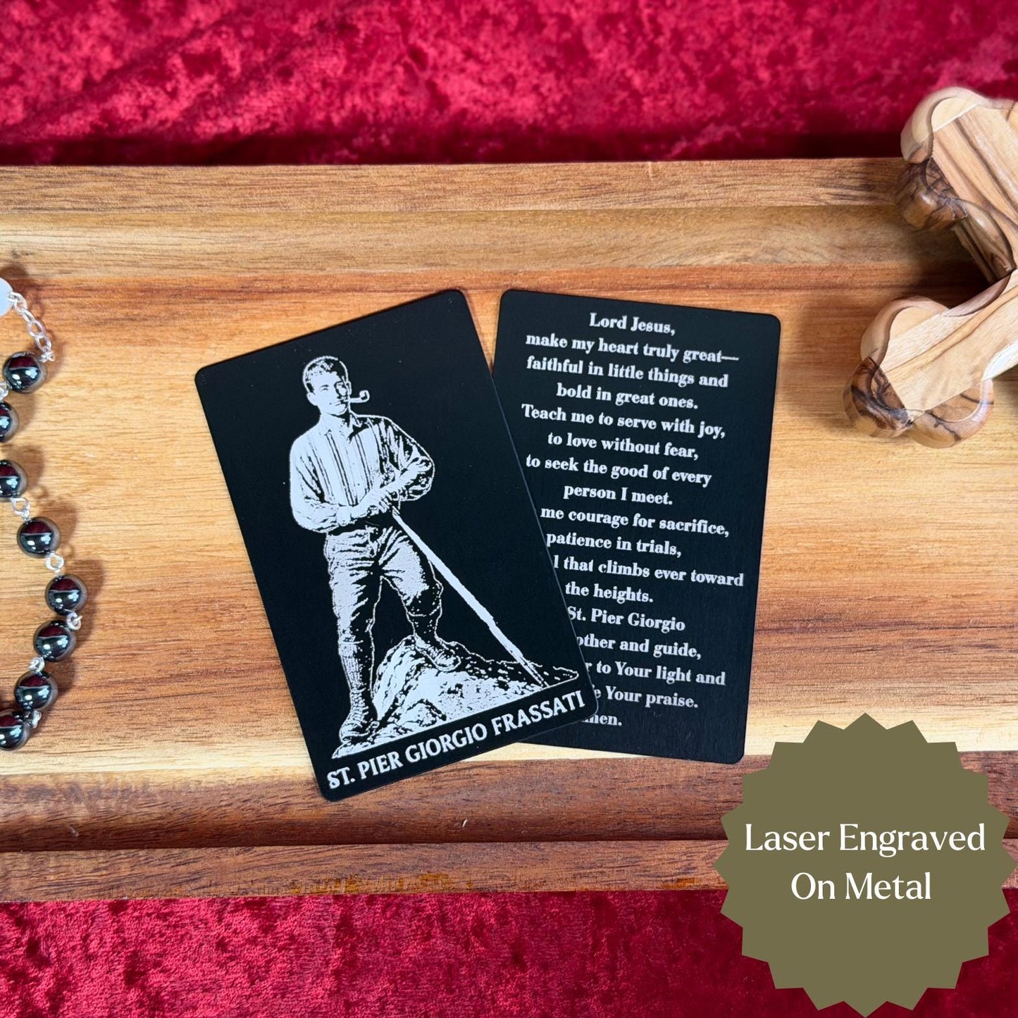 St. Pier Giorgio Frassati Premium Metal Prayer Card