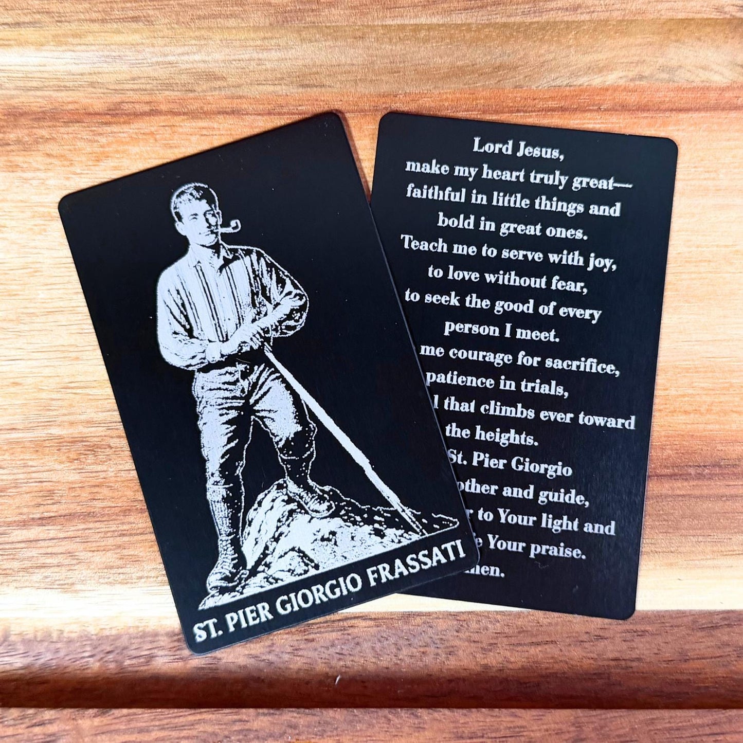 St. Pier Giorgio Frassati Premium Metal Prayer Card