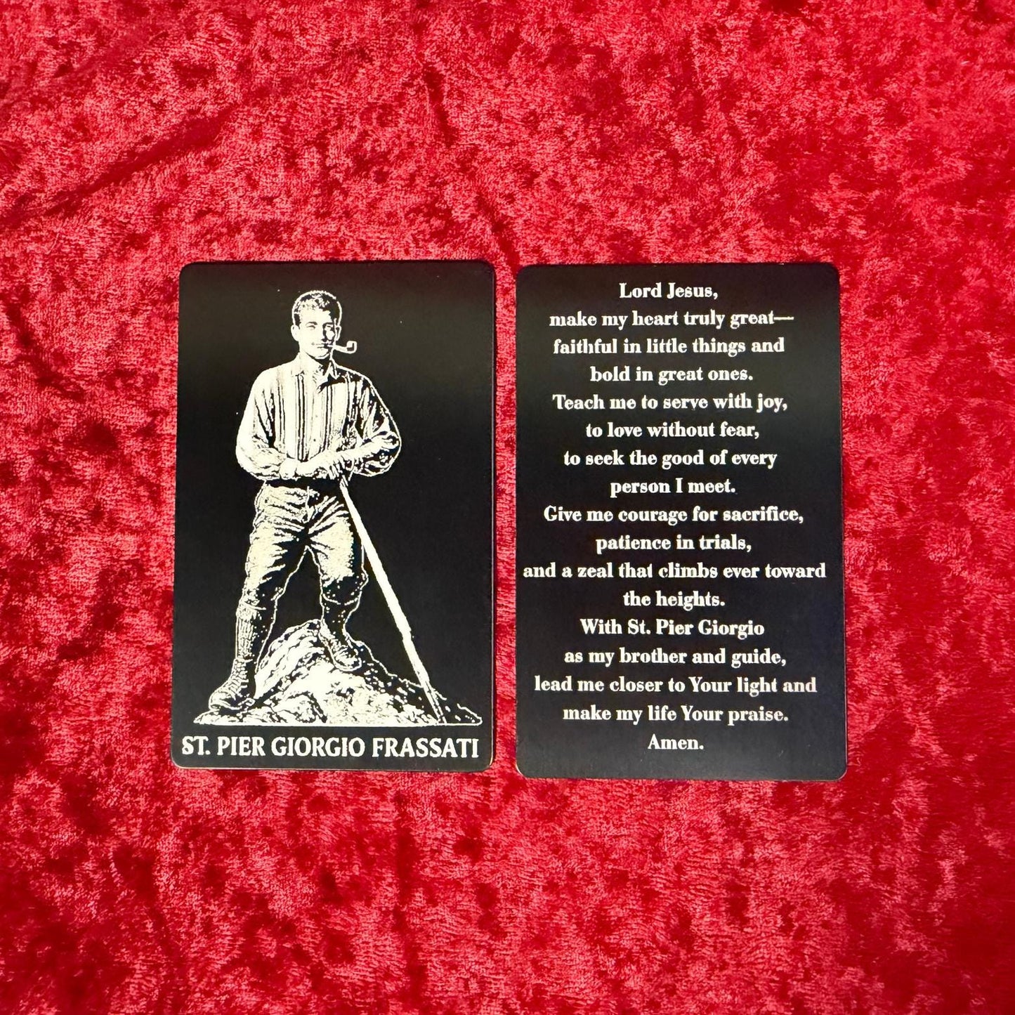 St. Pier Giorgio Frassati Premium Metal Prayer Card