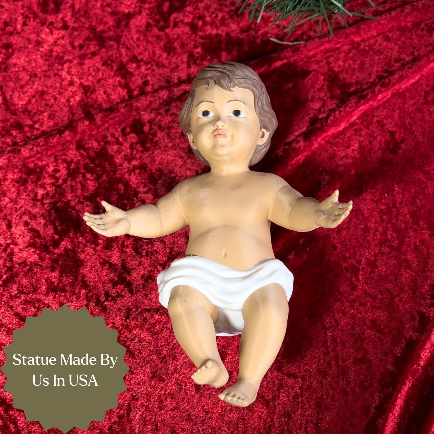 Nativity Scene Decoration Christmas Figurine Handmade Religious Decor Baby Jesus Statue Manger Straw Display Holy Family Gift New Parent