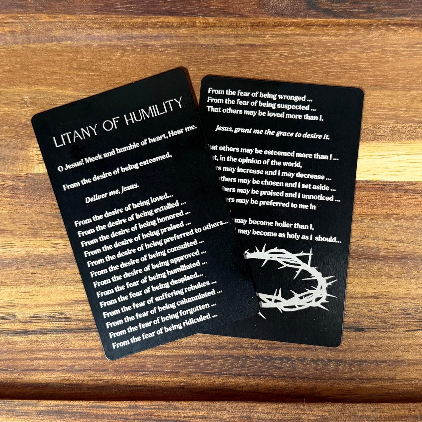 Litany of humility Premium Metal Prayer Card