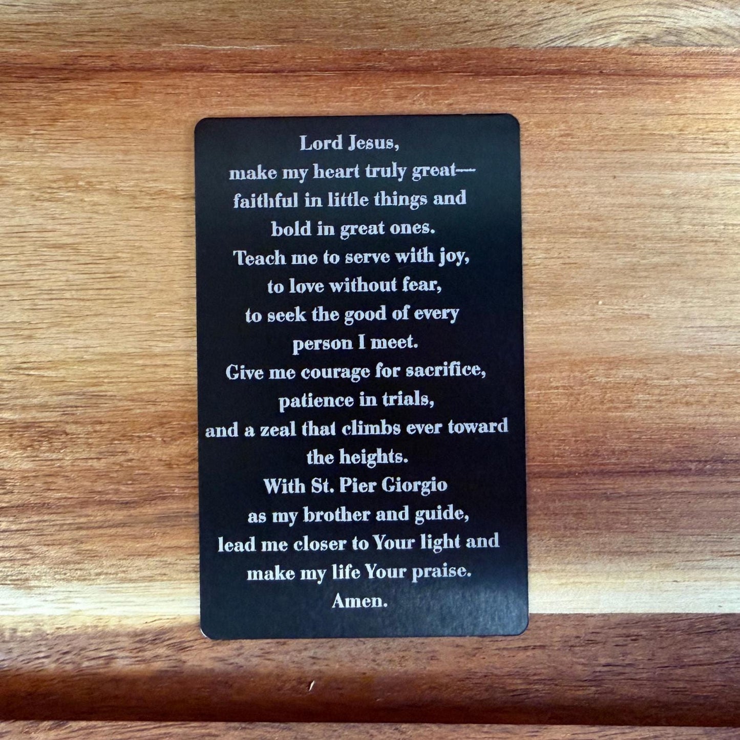 St. Pier Giorgio Frassati Premium Metal Prayer Card