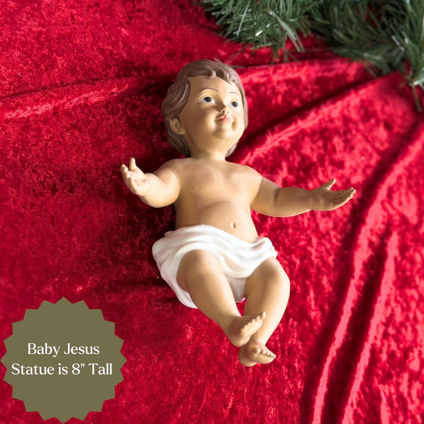 Nativity Scene Decoration Christmas Figurine Handmade Religious Decor Baby Jesus Statue Manger Straw Display Holy Family Gift New Parent
