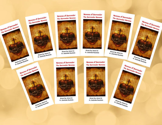 Large print Surrender Novena art print by Journeys of Faith, featuring religious text and peaceful design on paper.