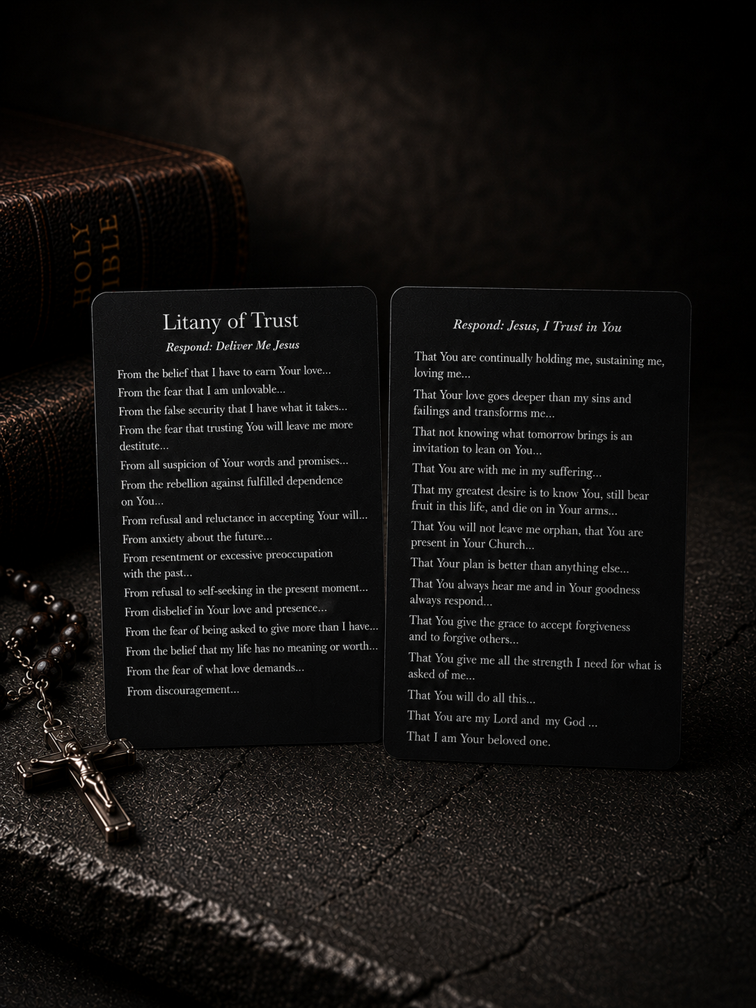 Metal Prayer Card and Personalized Wood Case