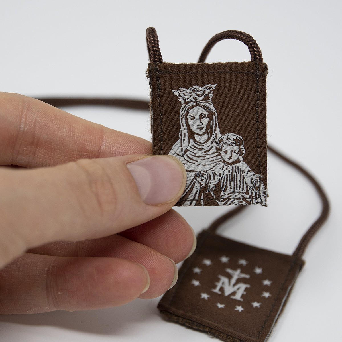 OLMC Crown of Stars | Our Lady of Mt. Carmel Premium Brown Scapular - Journeys of Faith