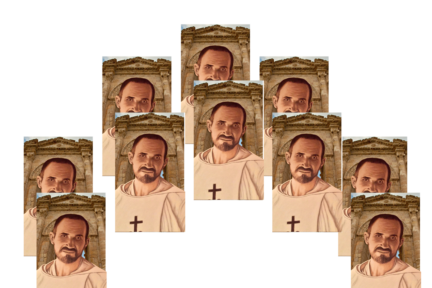 Set of 10 Christian prayer cards featuring Saint Charles Foucauld prayers, collectible Holy Cards by Bob and Penny Lord.