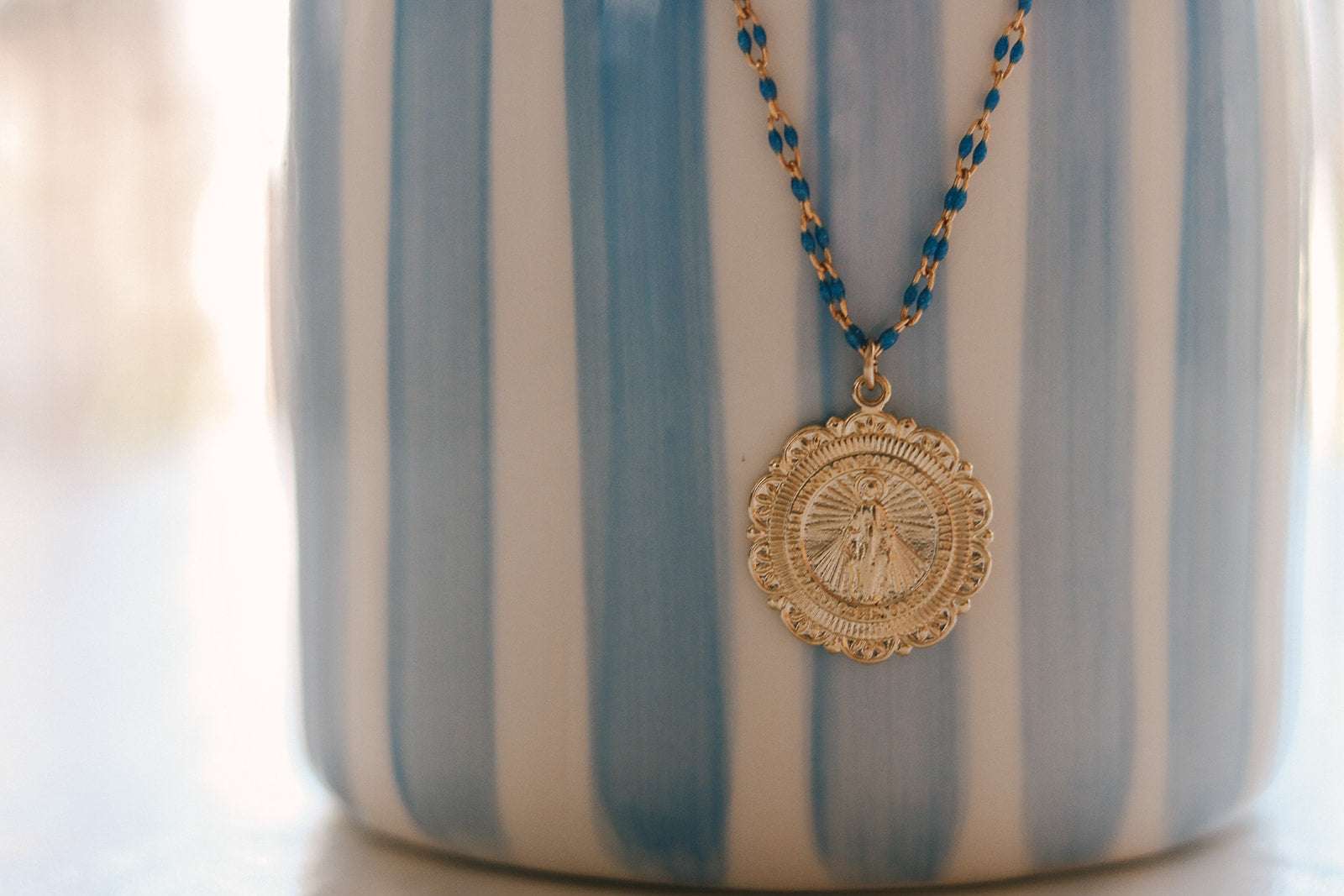 Filigree Miraculous Medal Necklace - Grotto Chain - Journeys of Faith