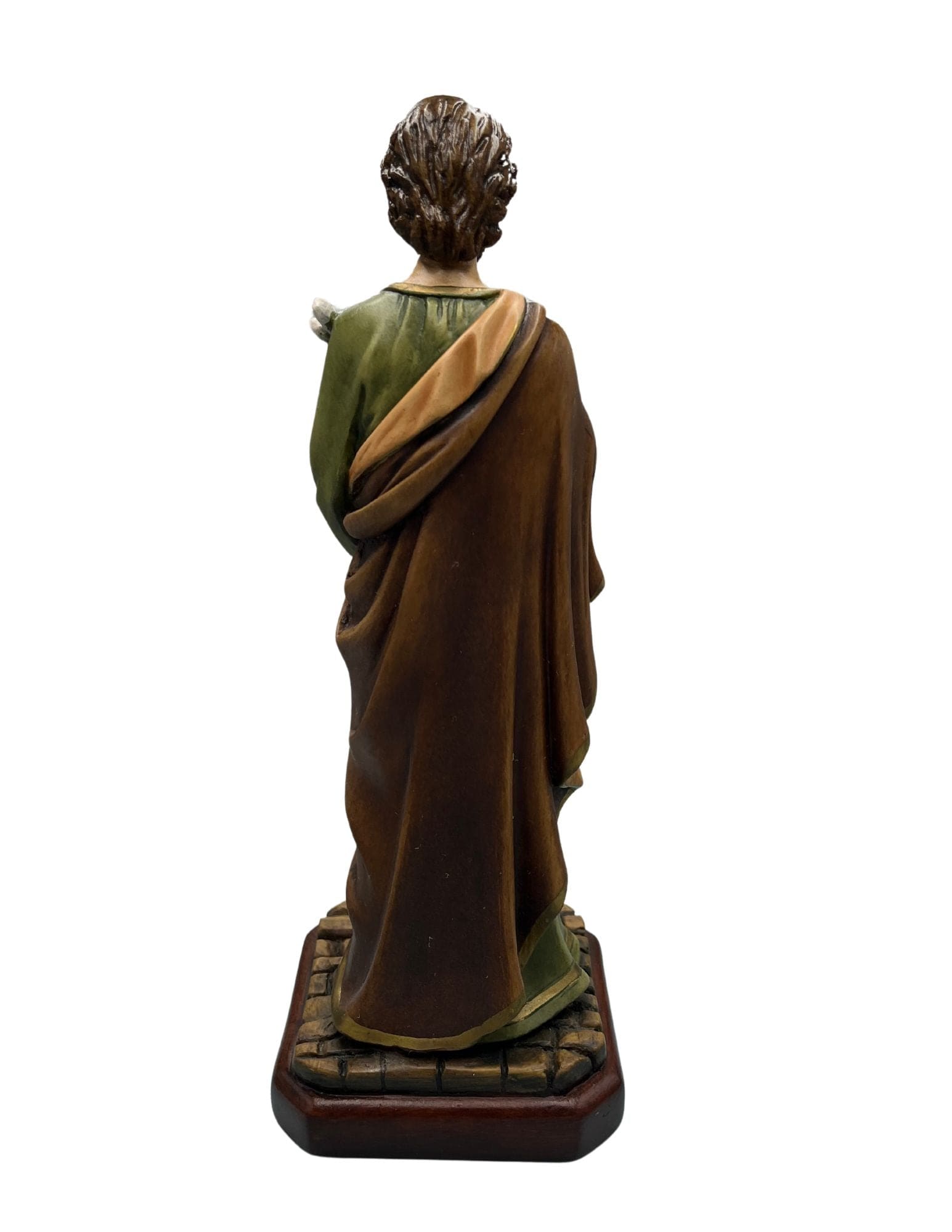Handmade 11-inch Saint Joseph statue by Bob and Penny Lord, featuring detailed craftsmanship in Colombia