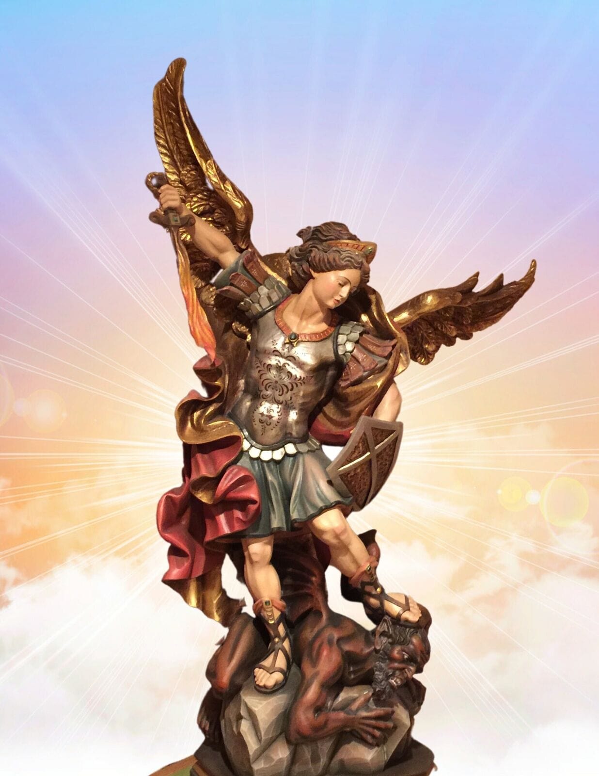 Saint Michael the Archangel art print by Bob and Penny Lord, 8x10 size, featuring a detailed depiction of the archangel in a vibrant scene.