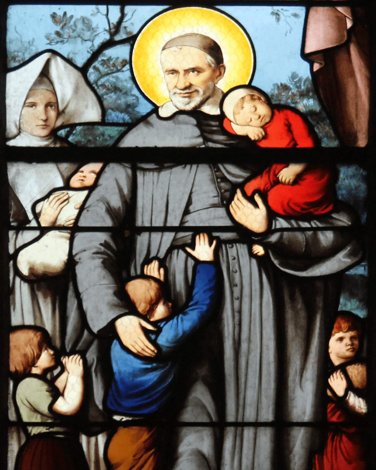 8x10 print of Saint Vincent de Paul by Bob and Penny Lord, featuring a detailed religious portrait on paper poster.