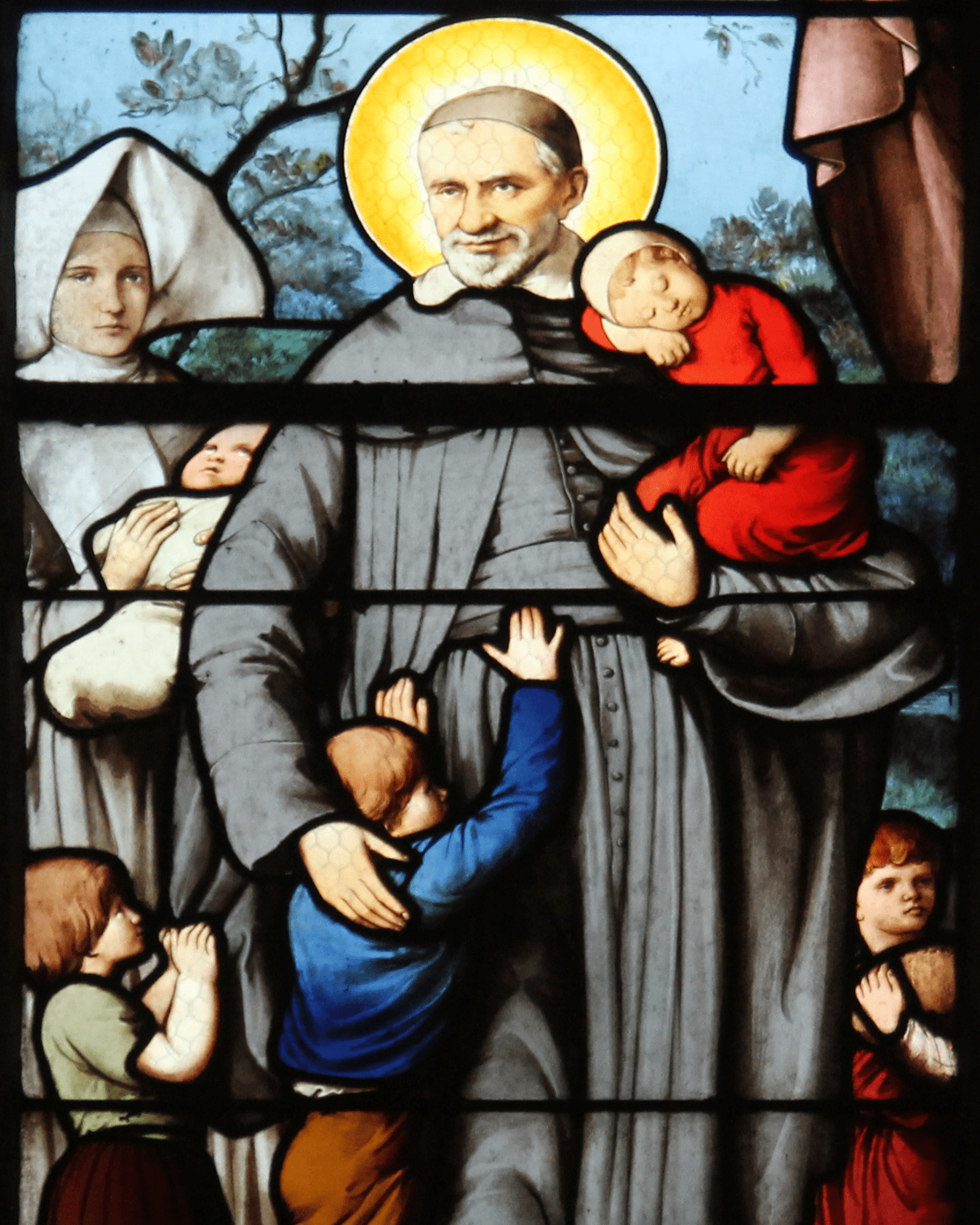8x10 print of Saint Vincent de Paul by Bob and Penny Lord, featuring a detailed religious portrait on paper poster.