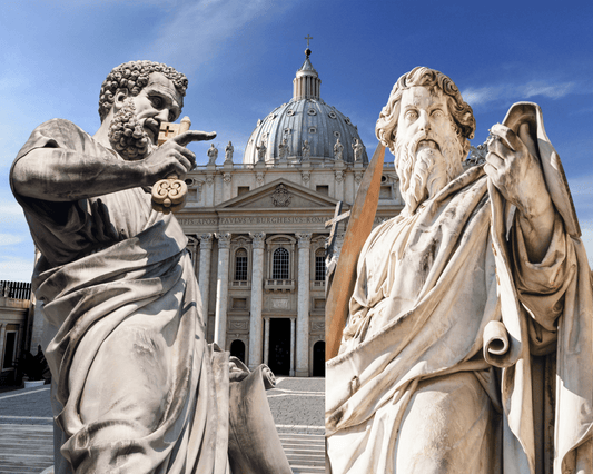 8x10 print of Saints Peter and Paul poster by Bob and Penny Lord, featuring religious artwork of the saints.