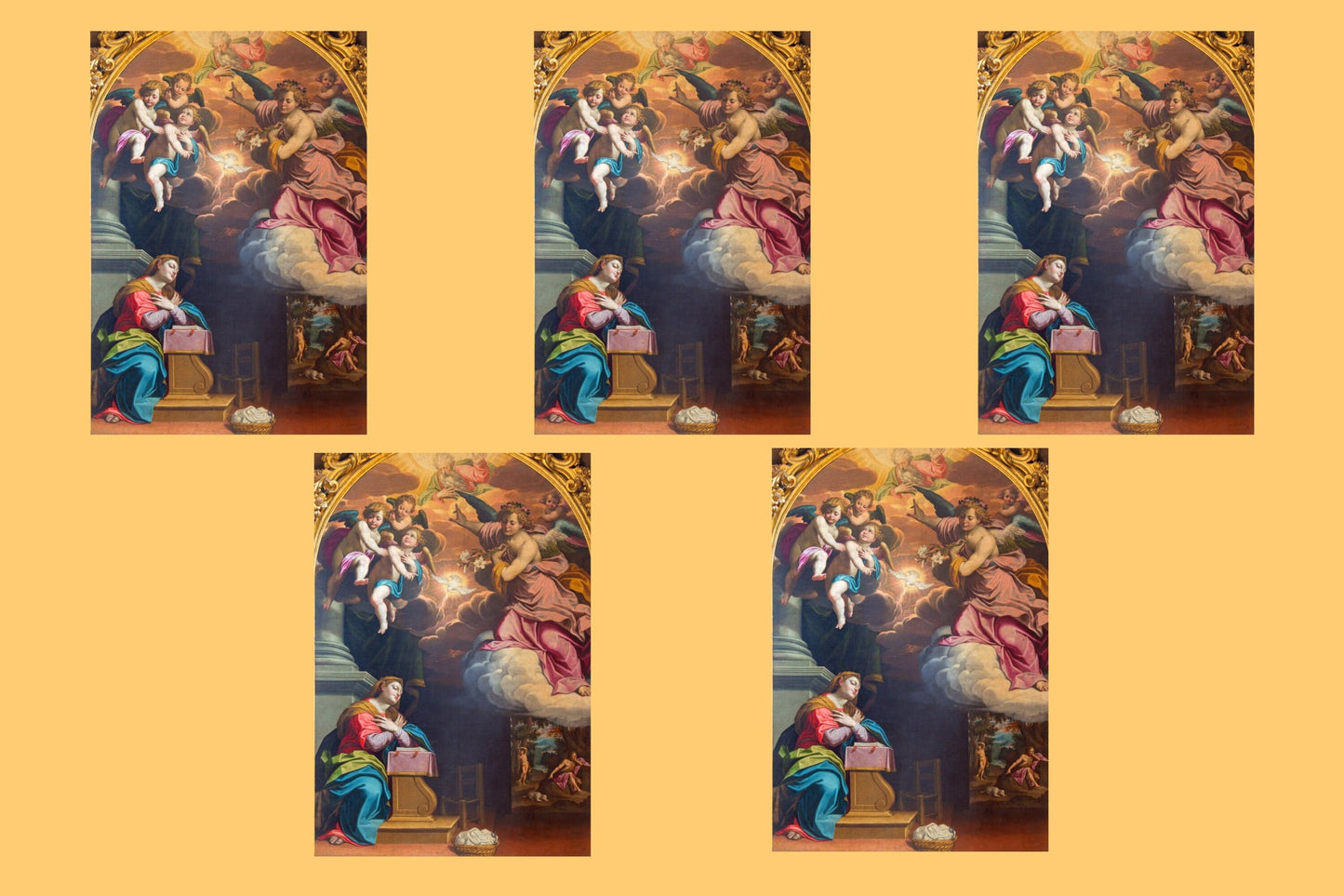 Angelus Prayer card featuring religious artwork by Bob and Penny Lord, art print with detailed Christian imagery.