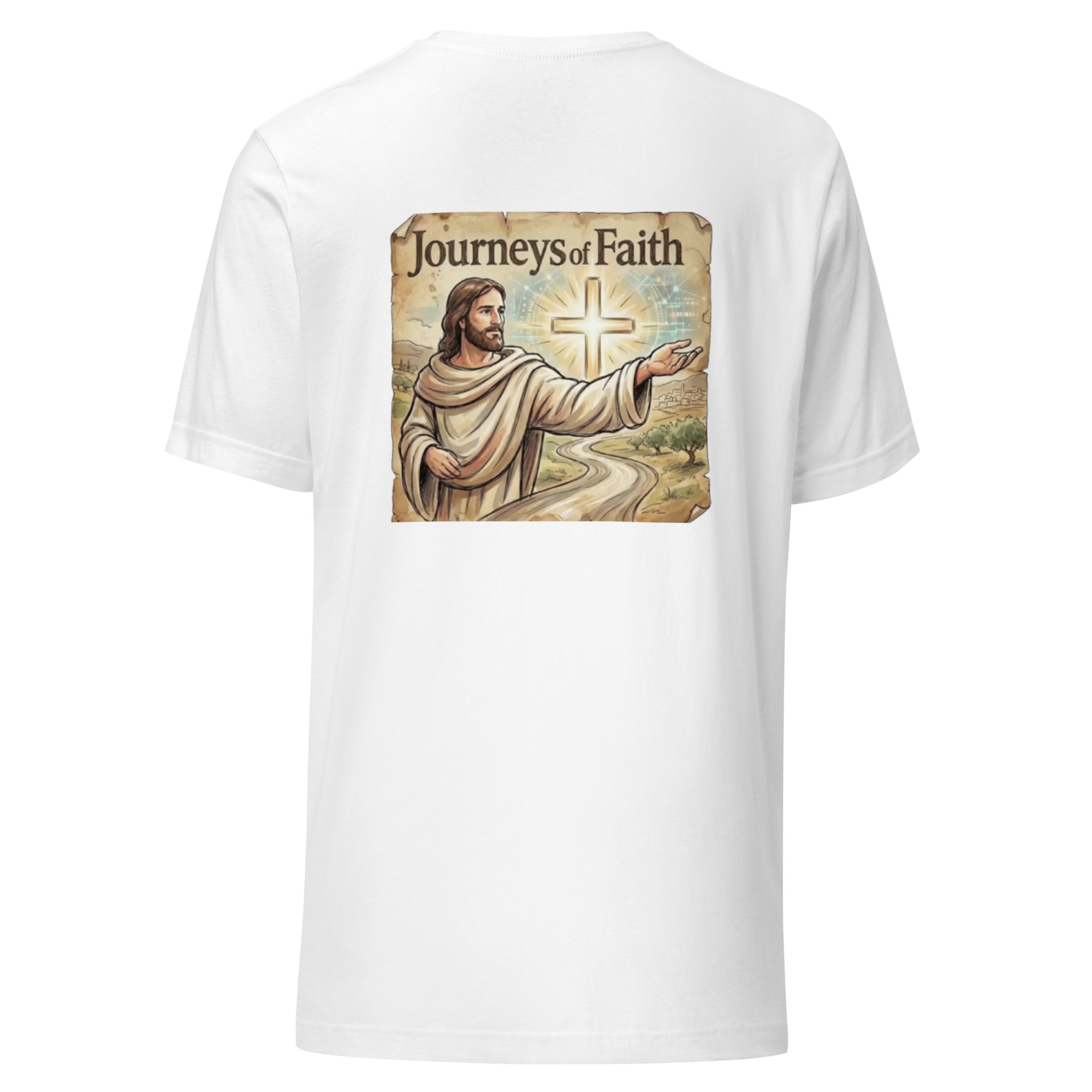 Journeys of Faith Logo front and back Unisex t-shirt | Journeys of