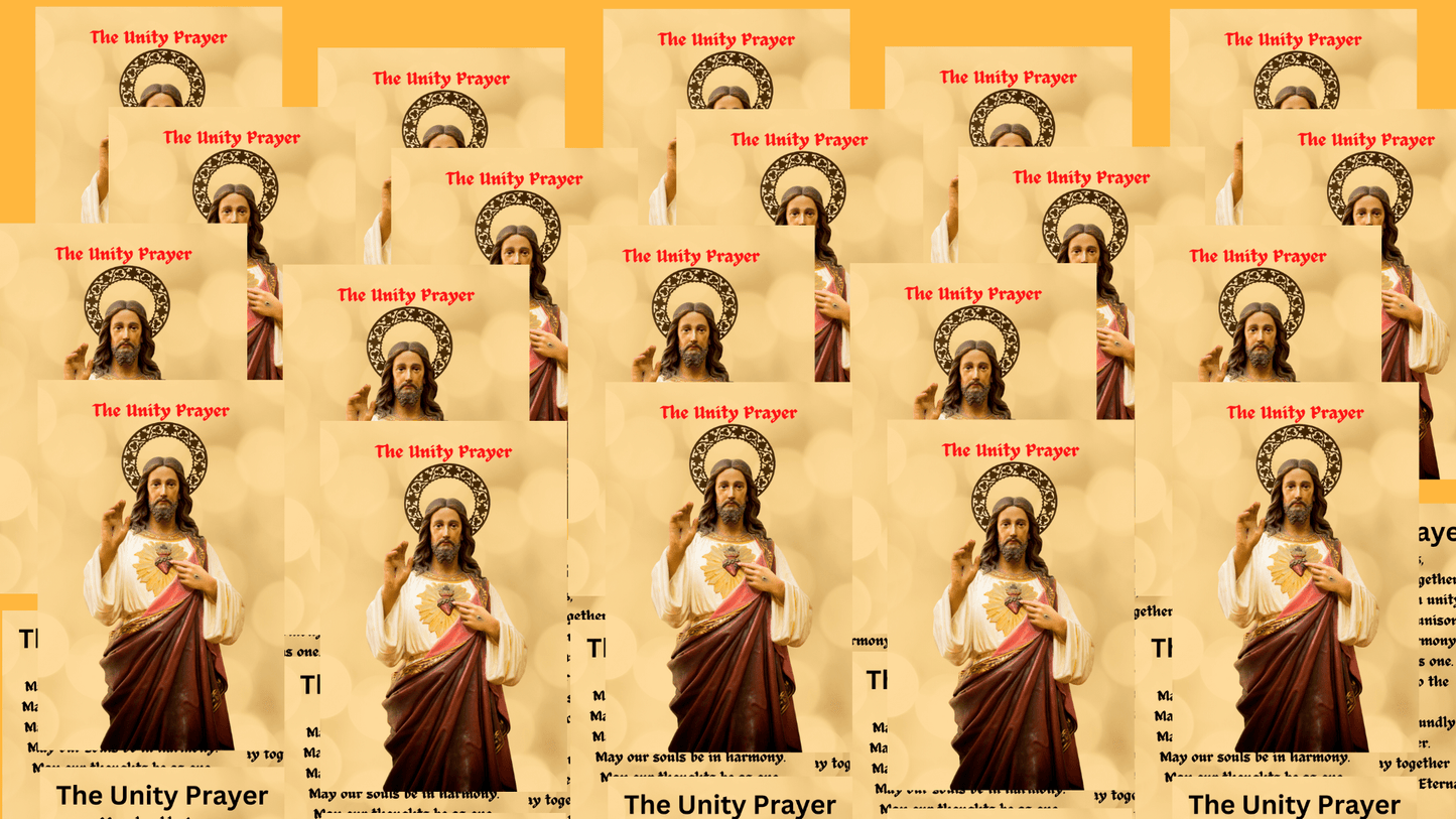 Laminated Unity Prayer Card by Bob and Penny Lord Ministry featuring a prayer design on a durable card.