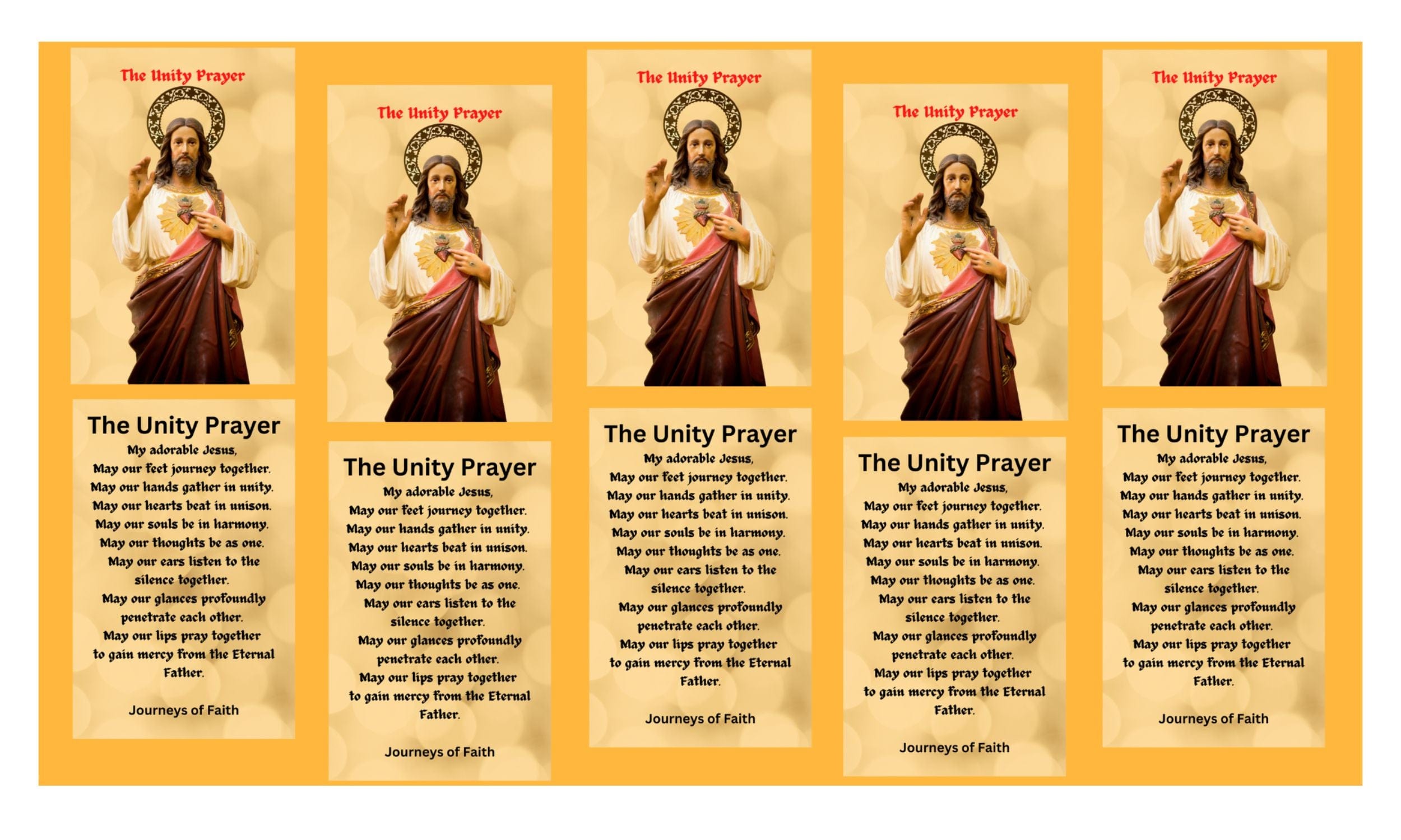 Unity Prayer Card Laminated
