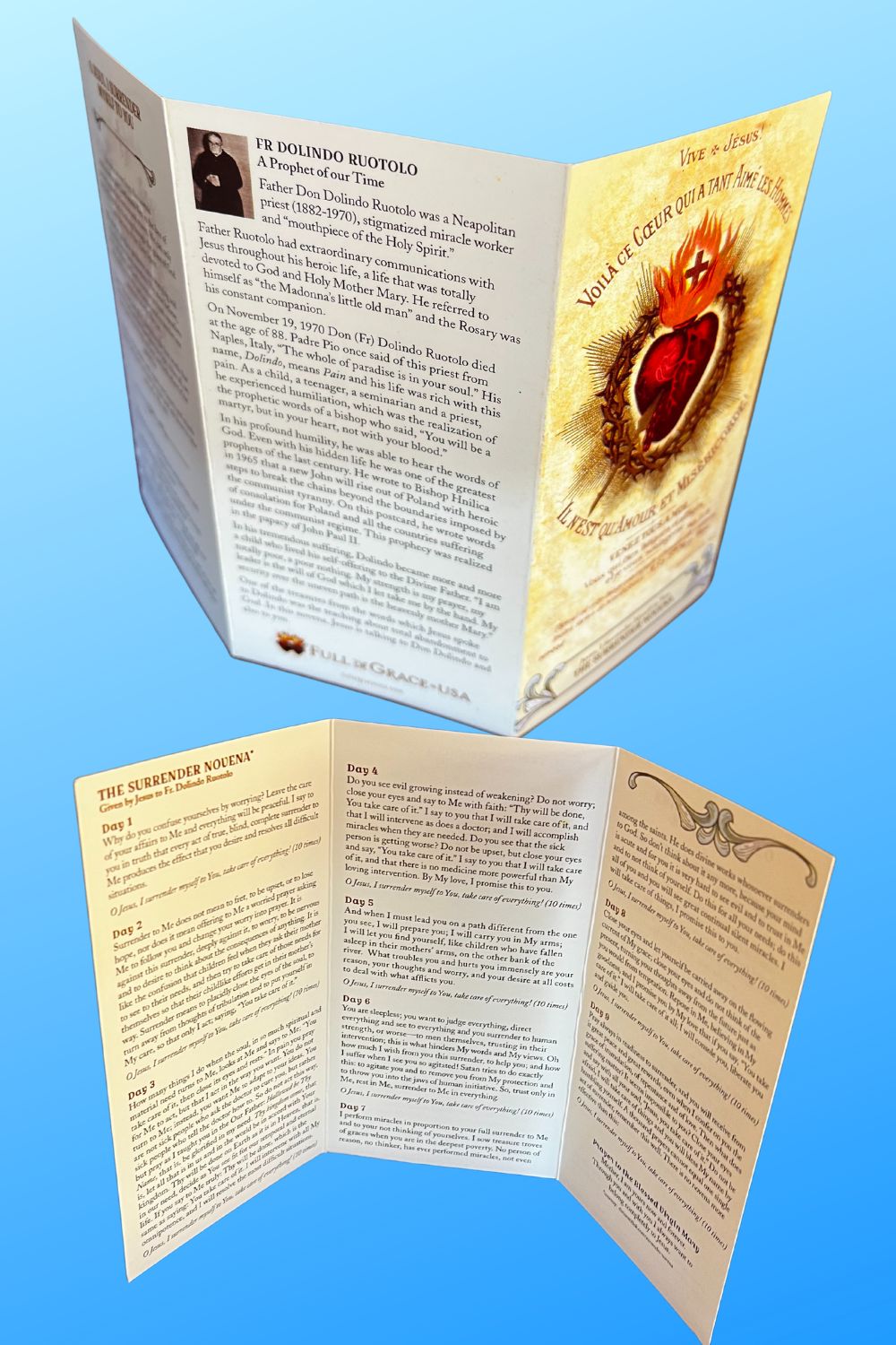 10 Pack Novena of Surrender to the Will of God Trifold Holy Card - Bob and Penny Lord