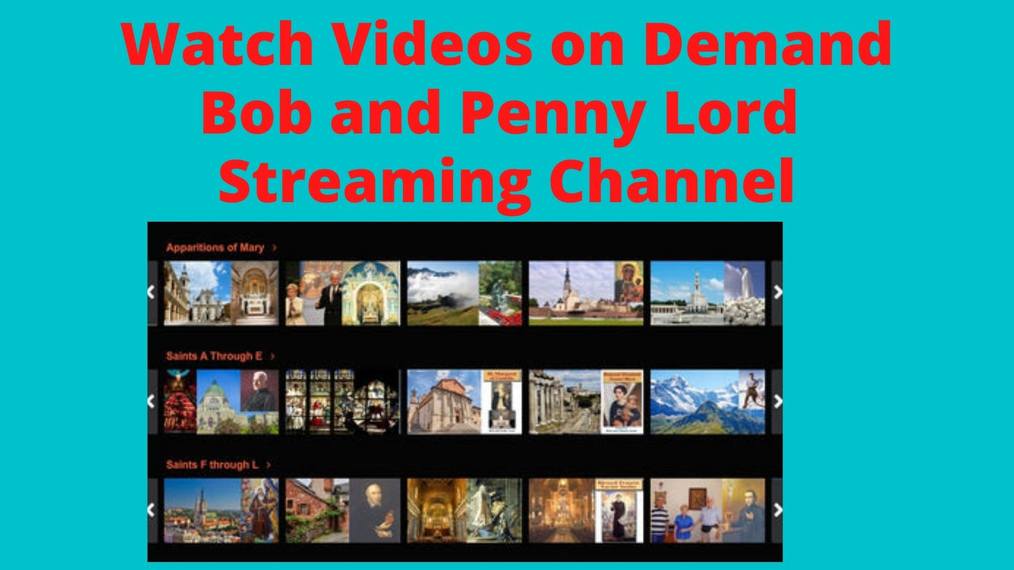 Yearly Subscription to Bob and Penny Lord TV Channel - Bob and Penny Lord