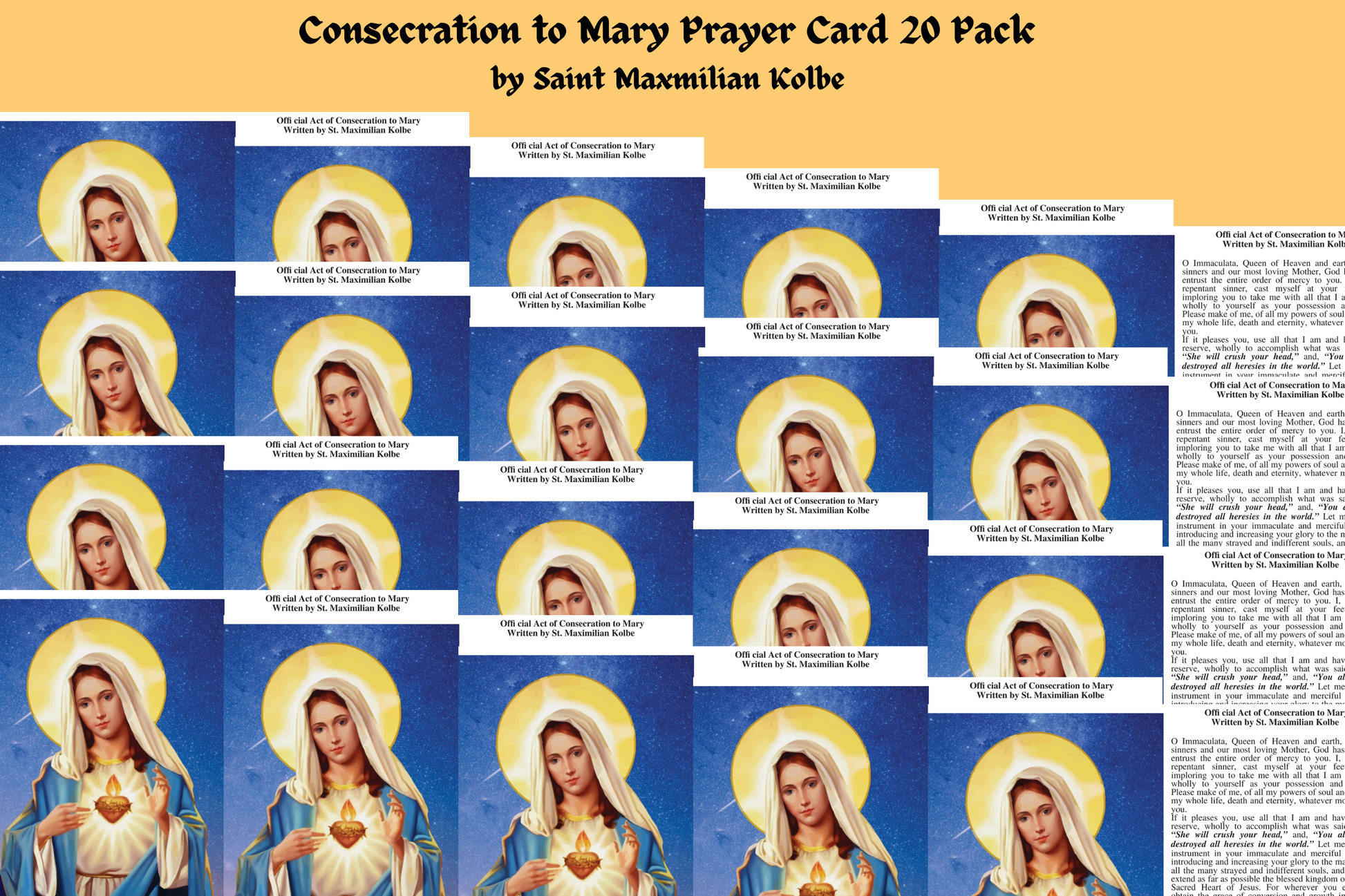 Consecration to Mother Mary Prayer Card - Bob and Penny Lord