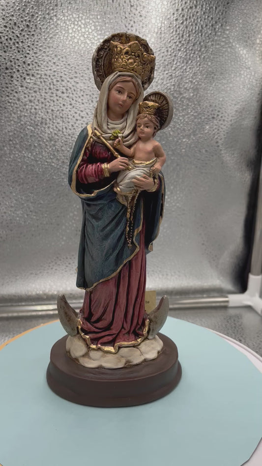 Our Lady of the Rosary Statue, 8.5" New L008
