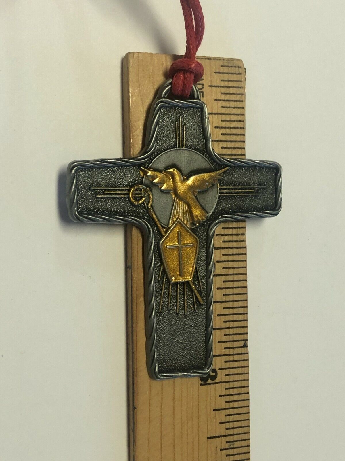 Confirmation Cross on Red Cord, New - Bob and Penny Lord